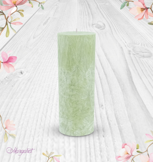 Svíčka Válec 2 (17 cm) – Olivová / Bergamot a Verbena / Květinka
